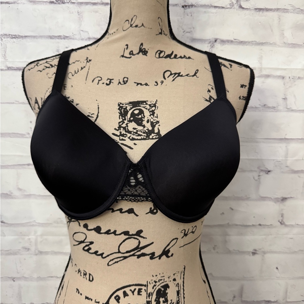 Wacoal Bra Size 36D Classic Charms Contour Underwire Black Lace Sexy 856131